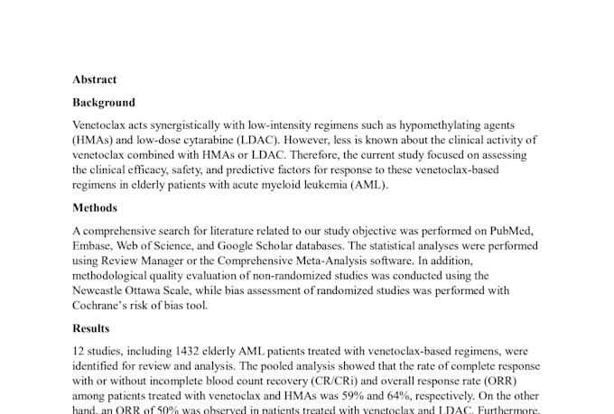 do a comprehensive systematic review and meta analysis
